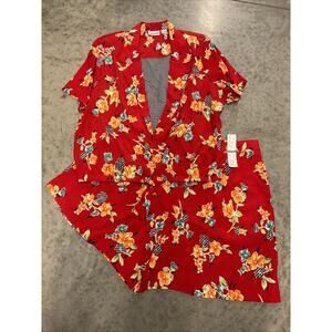 Vintage NWT Alfred Dunner Summer Floral Blouse Shorts Combo Size 20W